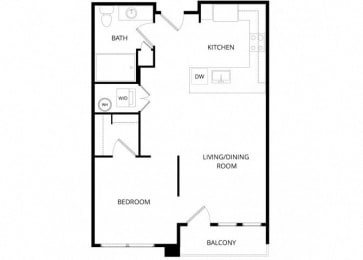 Studio, 1 bath, 617 sqft, $1,510