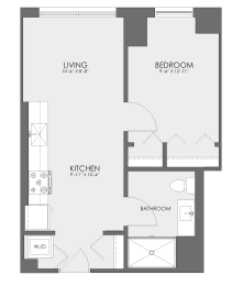 1 bed, 1 bath, 542 sqft, $2,582