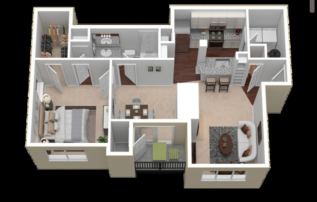 1 bed, 1 bath, 902 sqft, $1,607