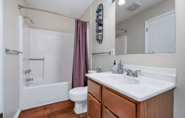 Bathroom with wood floors Wichita