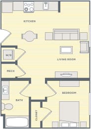1 bed, 1 bath, 539 sqft, $1,645