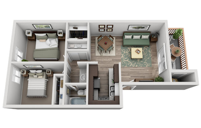 2 beds, 1 bath, 819 sqft, $1,379