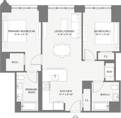 2 beds, 2 baths, 1,021 sqft, $6,955, Unit 412