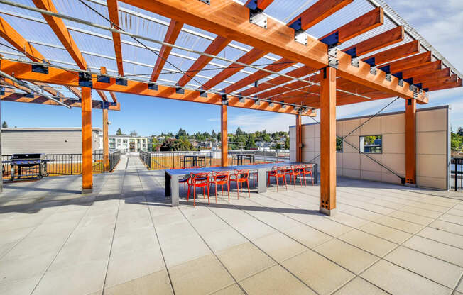 The Hayes on Stone Way Apartments roof terrace with grills at The Hayes on Stone Way, Seattle