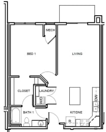 1 bed, 1 bath, 835 sqft, $1,711