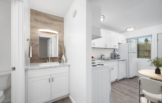 Kitchen and Vanity (Deluxe Renovated Home)