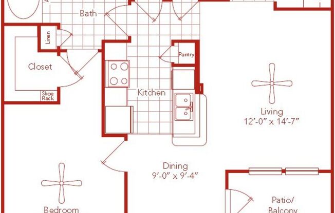 1 bed, 1 bath, 749 sqft, $1,122