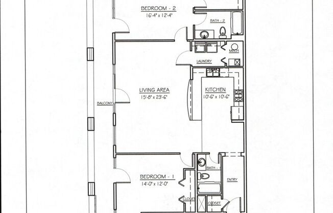 2 beds, 2 baths, 1,317 sqft, $2,650, Unit Unit B