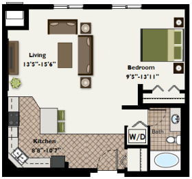 Studio, 1 bath, 755 sqft, $1,368
