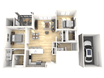 2 beds, 2 baths, 1,202 sqft, $1,960