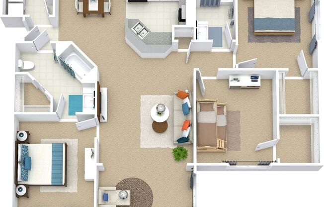 3 beds, 2 baths, 1,327 sqft, $1,785, Unit 31-301