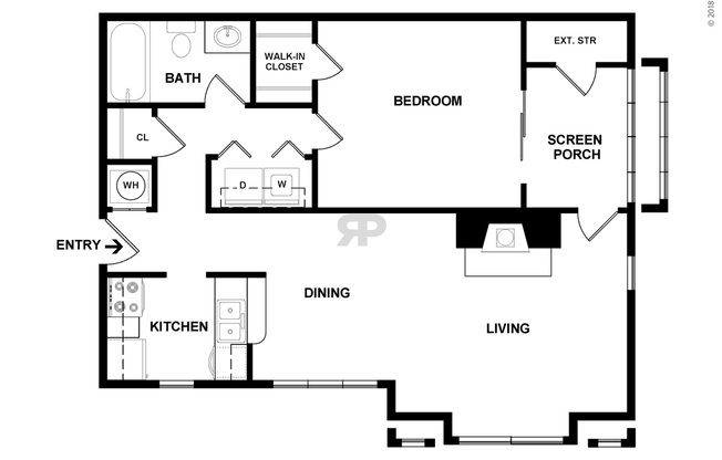 1 bed, 1 bath, 686 sqft, $1,257