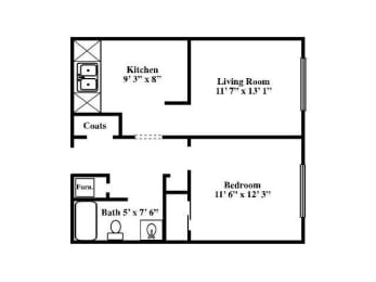 1 bed, 1 bath, 600 sqft, $890