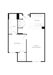 1 bed, 1 bath, 738 sqft, $1,435