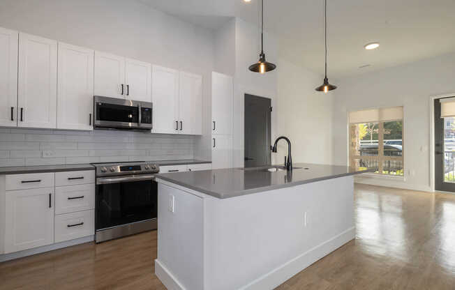 Kitchen and Living Area with Hard Surface Flooring