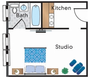 Studio, 1 bath, 292 sqft, $1,300