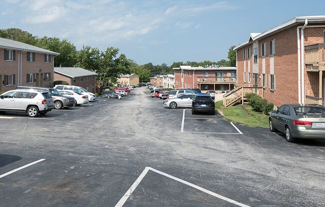 parking lot at Emerald Crossing Apartments