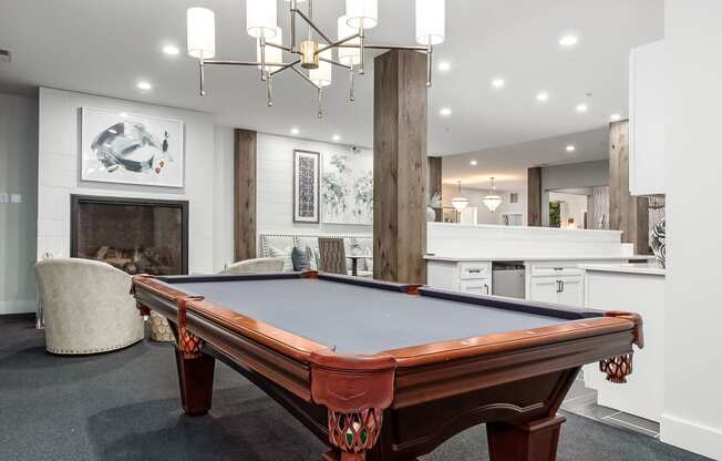 pool table in clubhouse