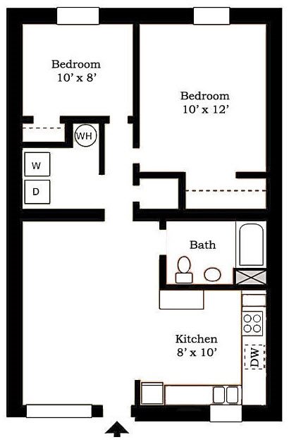 floor plan of the living room of a small house