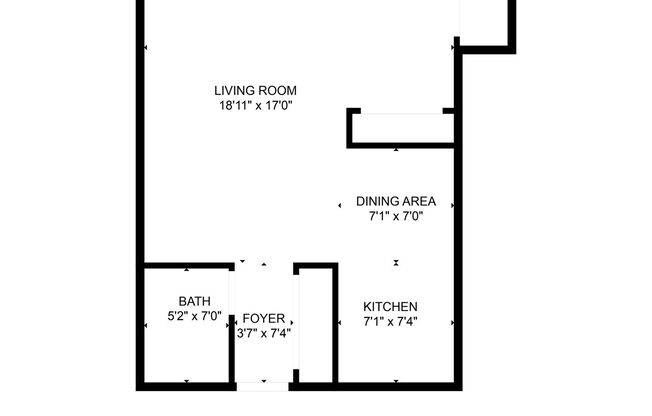 Studio, 1 bath, 450 sqft, $799, Unit 433-211