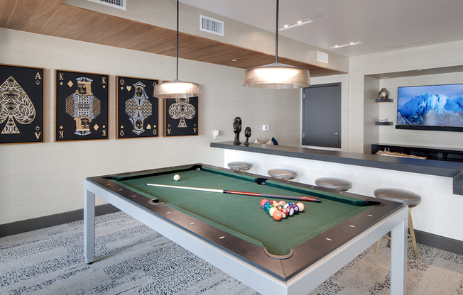 Enjoy a competitive game of pool