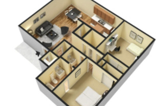 2 beds, 1.5 baths, 852 sqft, $1,200, Unit 1001