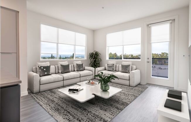 Furnished Living Room at The Herald Apartments