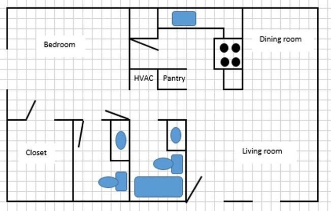 1 bed, 1.5 baths, $1,200, Unit 6