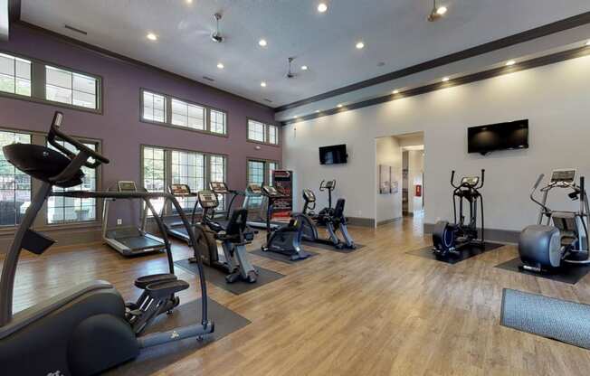 fitness center with exercise equipment at Autumn Park Apartments, North Carolina