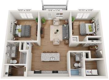 2 beds, 2 baths, 1,093 sqft, $1,158