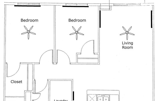 2 beds, 1 bath, 1,003 sqft, $1,375, Unit 115