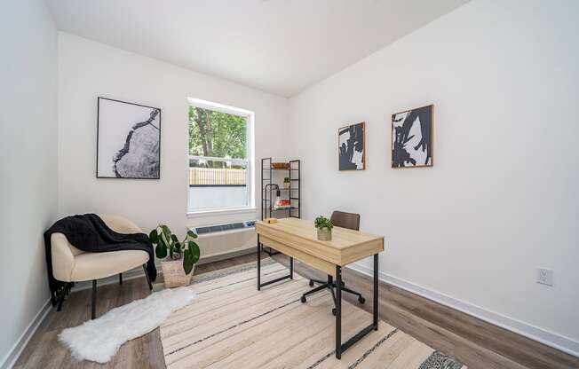 Living Area With Work Desk at 829 Garfield, New Jersey