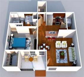 1 bed, 1 bath, 756 sqft, $1,303