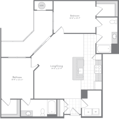2 beds, 2 baths, 1,214 sqft, $2,511