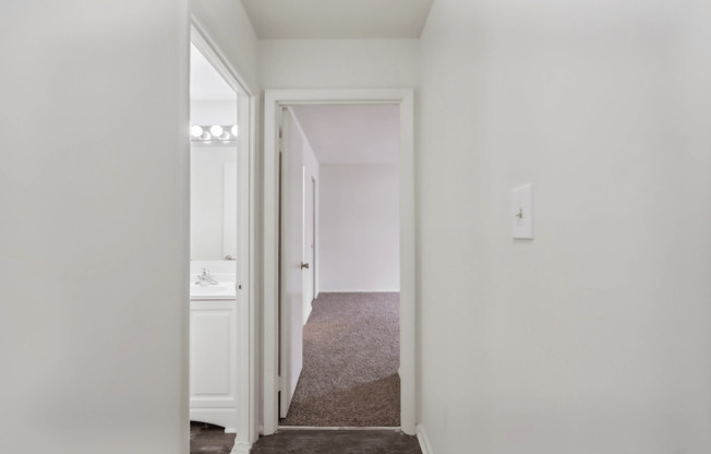 Hallway to the bedrooms at Trillium in Fairfax, VA