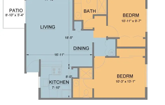 2 beds, 2 baths, 900 sqft, $1,695, Unit 102