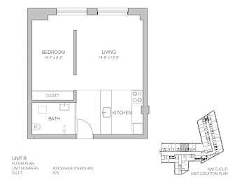 Studio, 1 bath, 574 sqft, $1,025