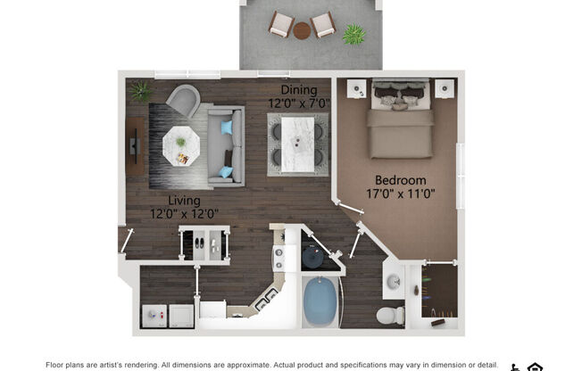 1 bed, 1 bath, 753 sqft, $1,250