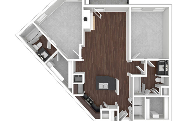 2 beds, 2 baths, 1,041 sqft, $1,875