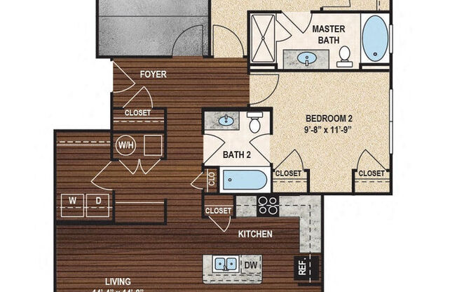 2 beds, 2 baths, 1,205 sqft, $1,975