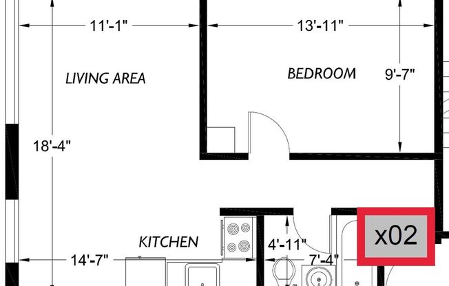 1 bed, 1 bath, 495 sqft, $1,495, Unit 402