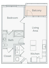 1 bed, 1 bath, 667 sqft, $1,973