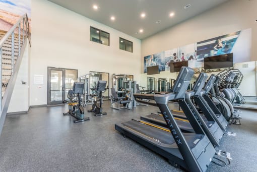 Fitness Center With Updated Equipment at Residences at 3000 Bardin Road, Grand Prairie, 75052