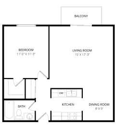 1 bed, 1 bath, 725 sqft, $1,497