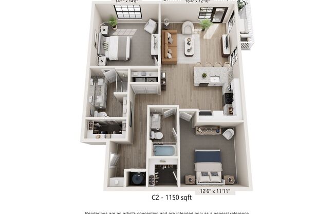 2 beds, 2 baths, 1,150 sqft, $2,475, Unit 5808121