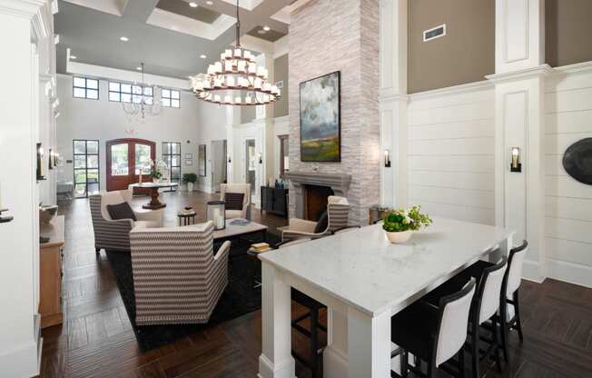 Kitchen and dining at Abberly Market Point Apartment Homes, Greenville, South Carolina