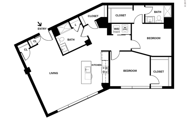 2 beds, 2 baths, 1,133 sqft, $2,350