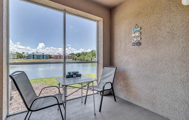 Screened patio and balcony at Bermuda Estates Apartments in Ormond Beach, FL