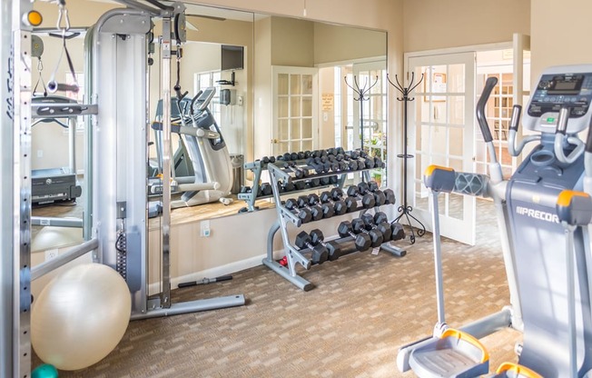 fitness center at Versailles Apartments, Towson, MD