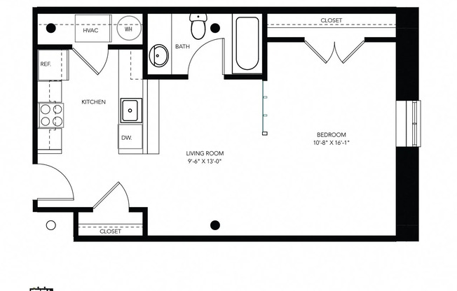 1 bed, 1 bath, 843 sqft, $1,279
